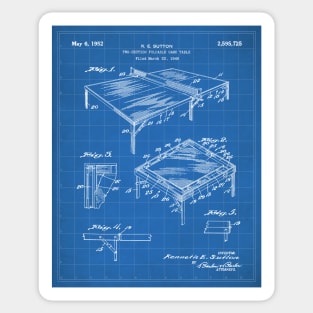 Table Tennis Patent - Tennis Art - Blueprint Sticker